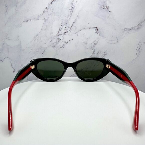 CLASSY GUCCI Sunglasses Black Gold Newest Collection GG1862S Metal Logo Cat Eye - Picture 14 of 16